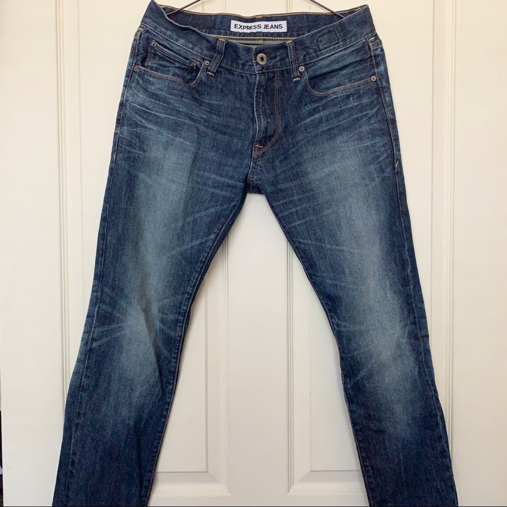 30x30 express rocco slim fit skinny leg jeans blue